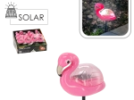 Solarna vrtna svetilka flamingo, toplo bela, 10,5 × 5 × 17,5 cm