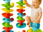 Stolp z žogicami za otroke s spiralno stezo