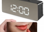 LED budilka z zrcalnim zaslonom 4v1 s termometrom in datumom