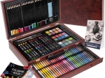 Komplet za slikanje v lesenem kovčku s predalom, 148 kosov