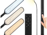 Samostoječa LED-svetilka Izoxis, 180 cm, črna z daljinskim upravljalnikom