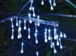 Sončna vrtna LED veriga kapljice 6,5 m, 30 LED, hladno bela