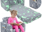 Kruzzel Folding Kids Armchair with Moons and Stars
