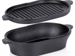 Litoželezni ovalni pekač z 2v1 pokrovom cast line 28 × 16 cm, 1,2 l