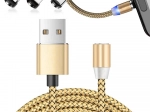 Magnetni polnilni kabel 3v1 micro USB, tip‑C in Lightning, 1 m