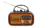 prenosni retro radio AM/FM s sončnim polnjenjem in Bluetoothom