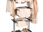 Metal vertical clothes drying rack on wheels 125 × 170 cm – VILDE