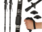 Foldable Trekking Poles Nordic Walking, Black, 2 pcs