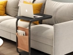 Mobile side/coffee table on wheels for sofa – black
