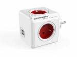 Razdelilec vtičnic PowerCube Original USB rdeč