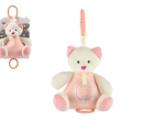 Musical plush teddy bear 18 cm pink