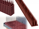 Plastic anti-bird spikes, brown, modular strips 8 pcs