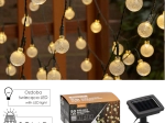 Sončna vrtna svetlobna veriga Bubble 50 LED toplo bela 9,35 m