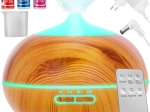 Aroma difuzor in ultrazvočni vlažilec zraka 400 ml z ionizacijo in LED, daljinsko upravljanje + 3 olja