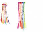Lasni sponke in ščipalke z barvnimi kitkami, 30 cm, 6 kos