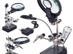 Tretja roka z lupo 2,5× 90 mm in LED osvetlitvijo za spajkanje