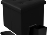 Folding Ottoman with Storage Space Black Ruhhy