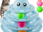 Interaktivna mačja igračka - stolp z žogicami