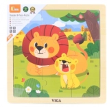 Lesene sestavljanke levi, 9 kosov