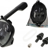 Celoobrazna potapljaška maska L/XL črna