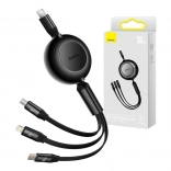 Baseus Bright Mirror 4 izvlečni 3-v-1 kabel USB-C / Lightning / Micro USB 100 W, 1,1 m, črn