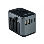 univerzalni potovalni adapter Verbatim UTA-03 s PD 30 W in QC 3.0, 3× USB‑C in 2× USB‑A
