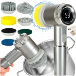 Električna čistilna krtača 5v1 z LED zaslonom za kopalnico, fuge in tla