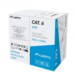 LAN UTP kabel kategorija 6, 305m CCA, siva, potrjeno s Fluke Passed