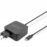 Omrežni polnilec USB‑C PD 3.0 65 W z integriranim kablom 1,2 m, črna