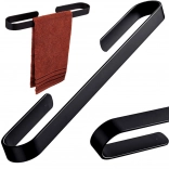 Stenski aluminijasti nosilec za brisače – črn, 30 cm