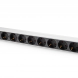 Rackova PDU letvica 19" z 8 vtičnicami Schuko, vhod IEC C20, 16 A, 230 V, kabel 2 m, aluminijasta izvedba