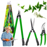 Komplet vrtnih škarij in škarij za živo mejo 3 kosi s torbicami