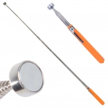 Teleskopski magnetni pobiralnik s sponko, 15,5–83,5 cm, oranžen ročaj