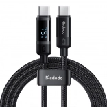 MCDODO USB‑C na USB‑C kabel z zaslonom, 60 W, 1,2 m, črn