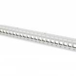 Panel križni modularni 19" 24 vrat za module keystone, 1U, ščitena, z vodenjem kablov in označevalnimi polji, siva