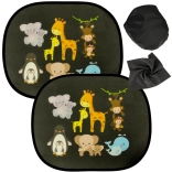 Statistična senčnica za okno avtomobila z živalicami, komplet 2 kosa
