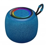 brezžični bluetooth zvočnik Savio z RGB osvetlitvijo, 5 W, IPX4, moder