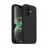 Silikonski magnetni ovitek za iPhone 16 z MagSafe – črna