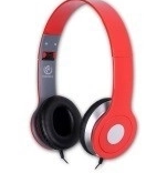 Mestne rdeče stereo slušalke z mikrofonom