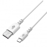 Silikonski kabel USB–USB‑C 1 m bel s podporo QUICK CHARGE