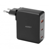 Stenski polnilec Aukey 140 W z USB-A in USB-C