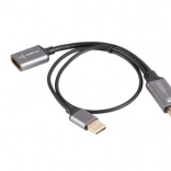 Adapter HDMI (moški) na DisplayPort (ženski) 4K na kablu 20 cm, srebrn