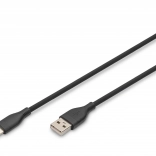 Silikonski polnilni kabel USB-A na USB-C 60 W 0,5 m črn