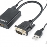 Pretvornik VGA v HDMI 15 cm črn