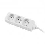 Bela napajalna razdelilna letvica 1,5m, 3 vtičnice