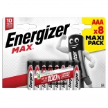 Alkalne baterije AAA ENERGIZER MAX, blister 8 kos