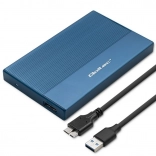 Aluminijasto ohišje za 2,5" SSD/HDD SATA z USB 3.0, 5 Gb/s, 2 TB – modro