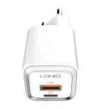Hitri polnilnik LDNIO 20 W z USB‑C in USB + kabel USB‑C – Lightning (MFi)