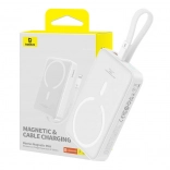 Magnetna powerbanka BASEUS Magnetic Mini 10000 mAh z MagSafe in hitrim polnjenjem 20 W (bela)