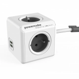 Podaljšek z vtičnicami PowerCube Extended USB 1,5 m siv